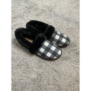 Skechers Women's Cozy Campfire Check Mate Indoor Outdoor Slipper Black/White 7M